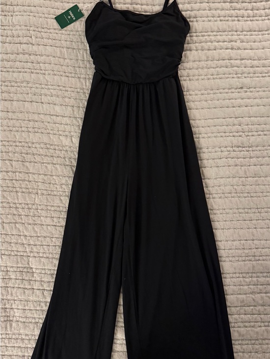 HALARA Pants - HALARA Adjustable Strap Ruched Wide Leg Heathered Casual Jumpsuit with Pockets